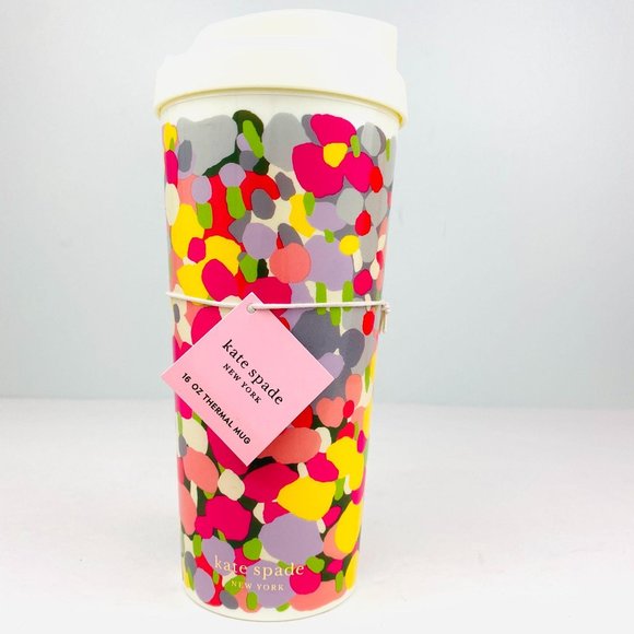 KATE SPADE Floral Dot Thermal Mug 16oz NWT